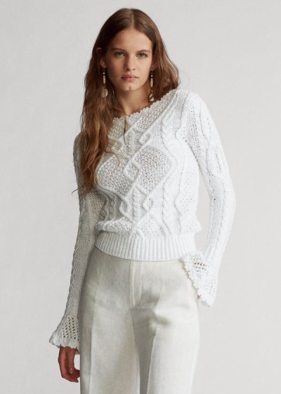 Polo Ralph Lauren Aran-Knit Striktrøje Dame Danmark (LAGTE7812)